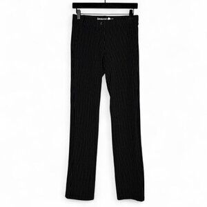 Betabrand Classic Dress Pant in Black Pinstripe White